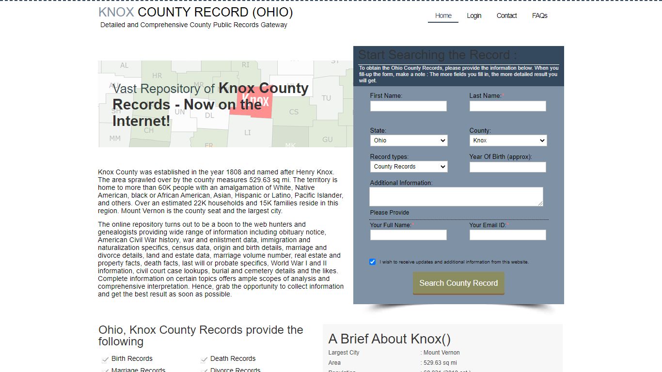 Access Knox County, Ohio Public & Vital Records Collection