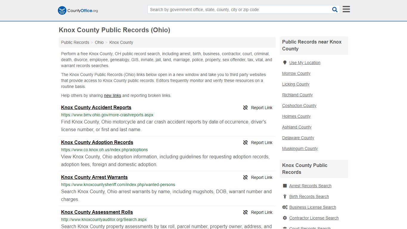Public Records - Knox County, OH (Business, Criminal, GIS ...